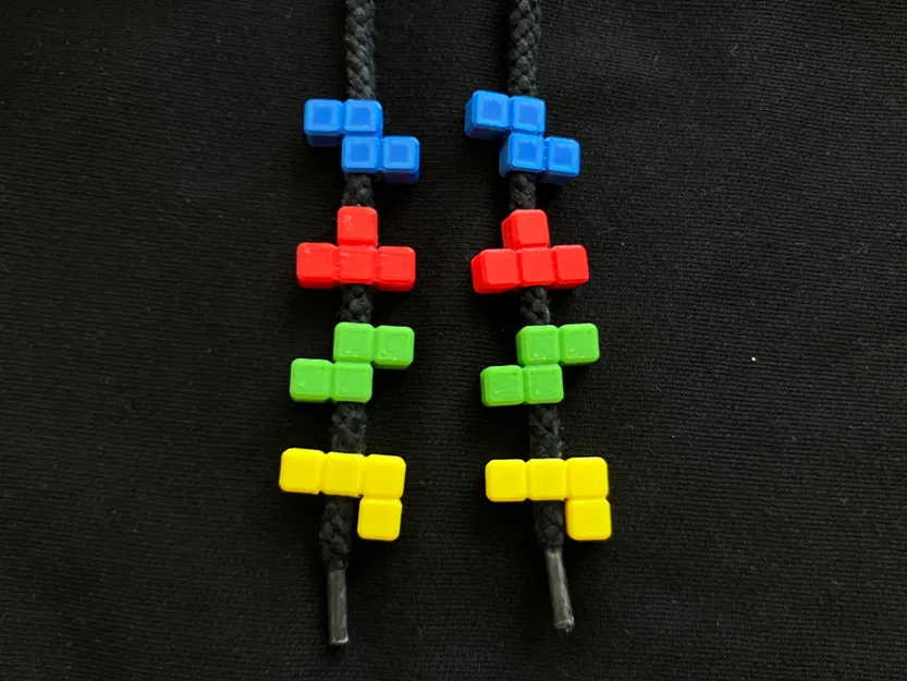 Phụ kiện trang trí dây giày hình khối Tetris in 3D đầy màu sắc - Image 1