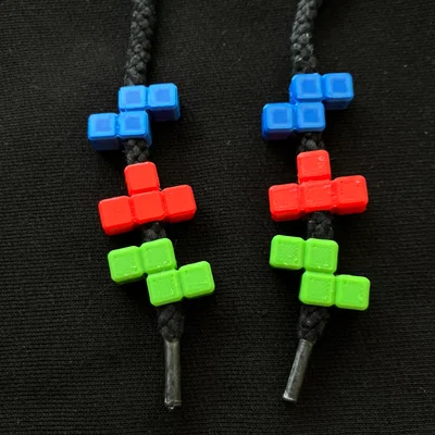 Phụ kiện trang trí dây giày hình khối Tetris in 3D đầy màu sắc