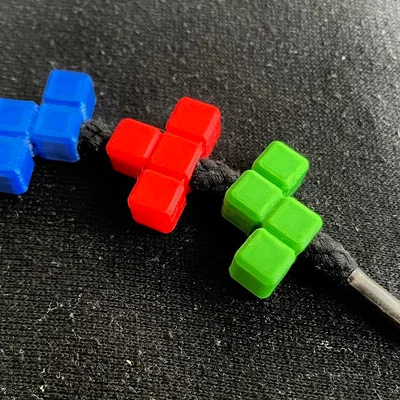 Phụ kiện trang trí dây giày hình khối Tetris in 3D đầy màu sắc