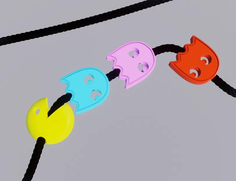 Hạt trang trí dây rút hình Pac-Man 3D độc đáo - Image 1