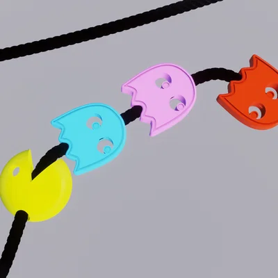 Hạt trang trí dây rút hình Pac-Man 3D độc đáo