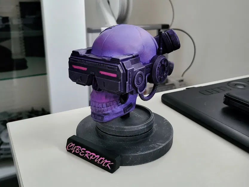 Mô hình đầu lâu phong cách Cyberpunk (trưng bày) - Image 1