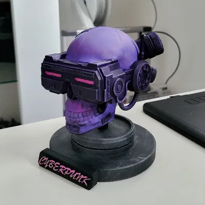 Mô hình đầu lâu phong cách Cyberpunk (trưng bày)