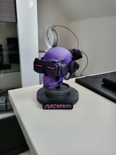 Mô hình đầu lâu phong cách Cyberpunk (trưng bày) - Image 2