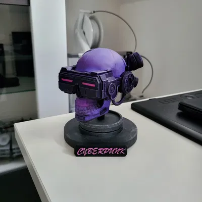 Mô hình đầu lâu phong cách Cyberpunk (trưng bày)