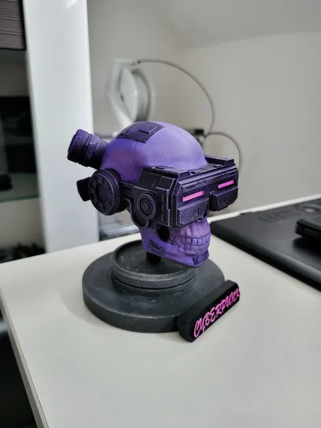 Mô hình đầu lâu phong cách Cyberpunk (trưng bày) - Image 3