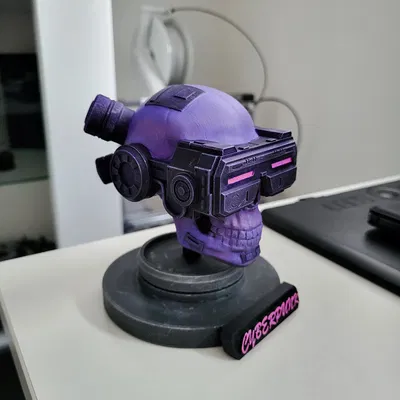 Mô hình đầu lâu phong cách Cyberpunk (trưng bày)