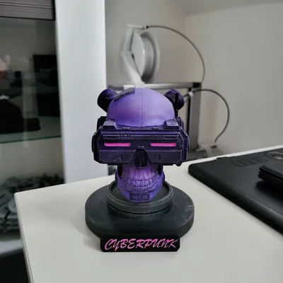 Mô hình đầu lâu phong cách Cyberpunk (trưng bày)