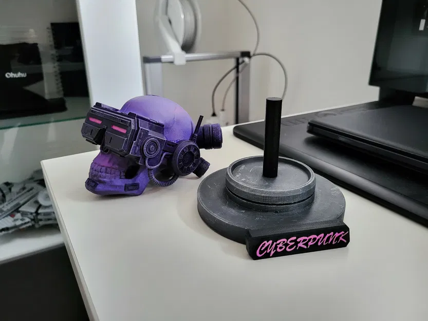 Mô hình đầu lâu phong cách Cyberpunk (trưng bày) - Image 5