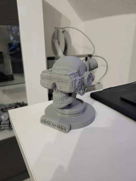 Mô hình đầu lâu phong cách Cyberpunk (trưng bày) - Image 6