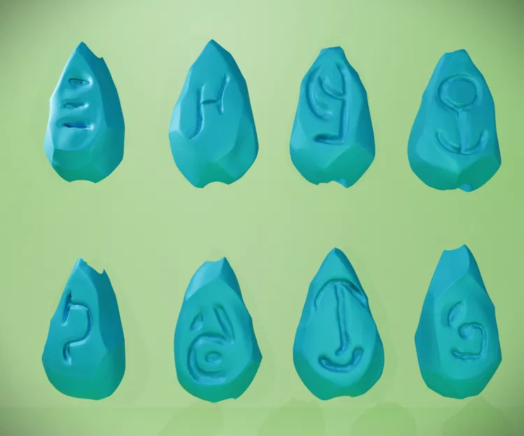 Bộ hạt charm Arcane Rune in 3D phong cách ma thuật độc đáo - Image 1