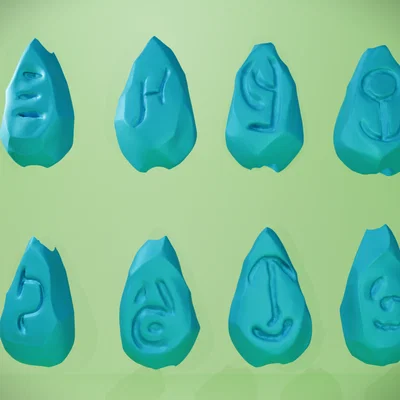 Bộ hạt charm Arcane Rune in 3D phong cách ma thuật độc đáo