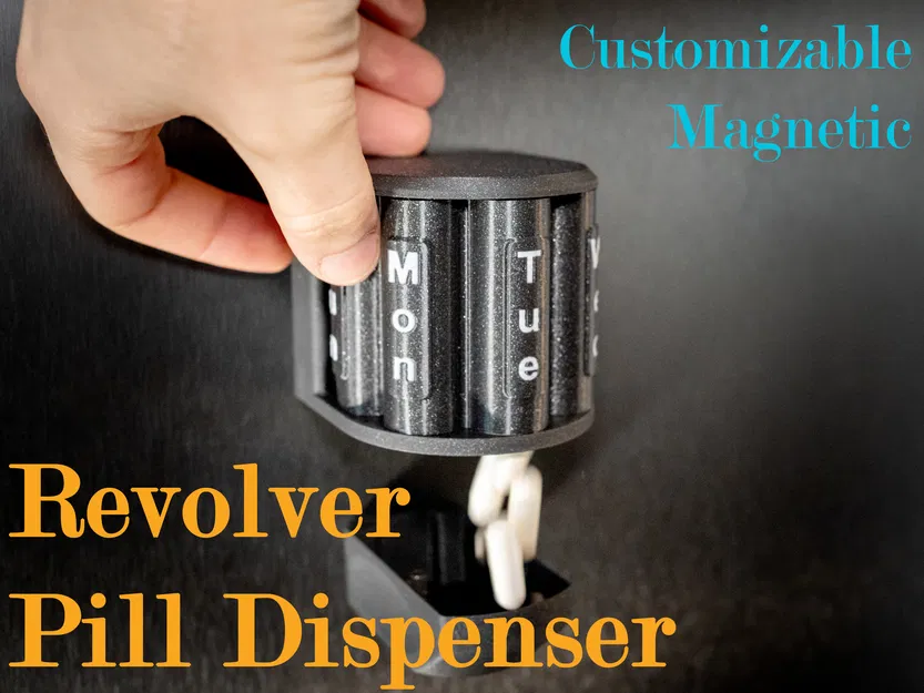 Hộp đựng thuốc Revolver từ tính, tùy chỉnh được - Image 1