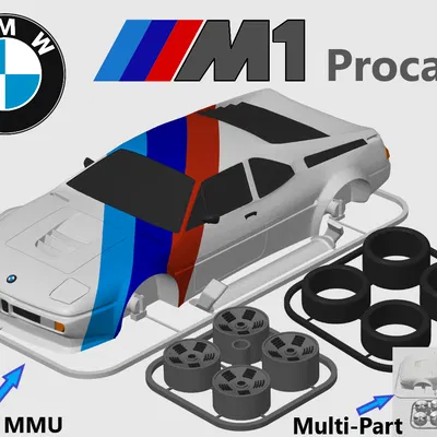 Mô hình lắp ráp BMW M1 Procar Kit Card (tỷ lệ 1:24)