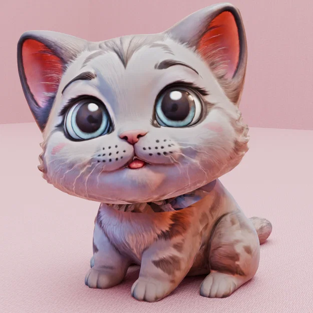 Mô hình chú mèo con với phần đầu cử động linh hoạt - Image 1