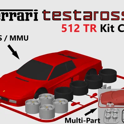 Mô hình Ferrari Testarossa Kit Card (phiên bản phim Miami Vice và Wolf of Wall Street)