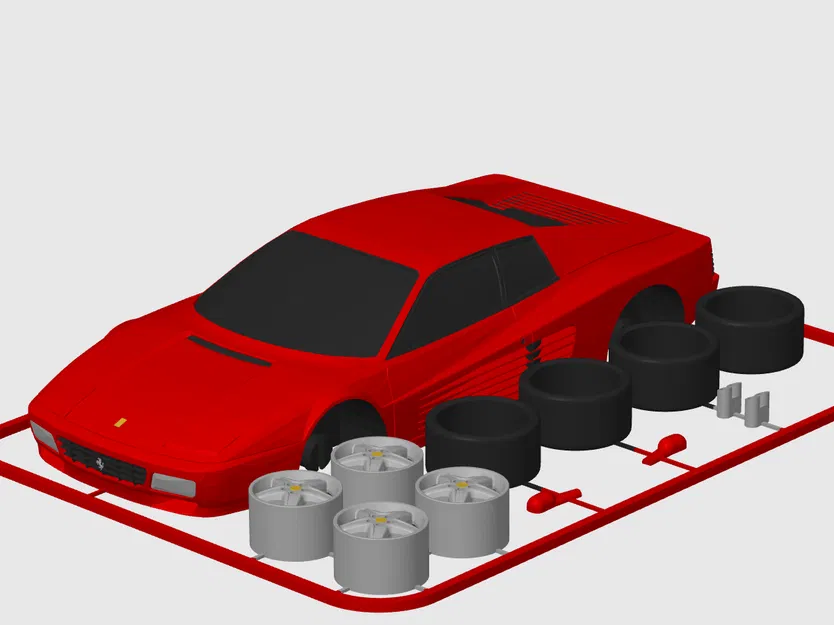 Mô hình Ferrari Testarossa Kit Card (phiên bản phim Miami Vice và Wolf of Wall Street) - Image 4