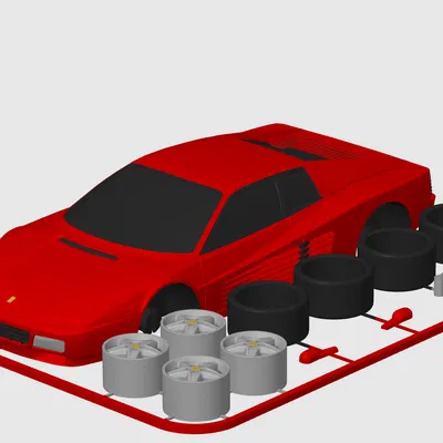 Mô hình Ferrari Testarossa Kit Card (phiên bản phim Miami Vice và Wolf of Wall Street)