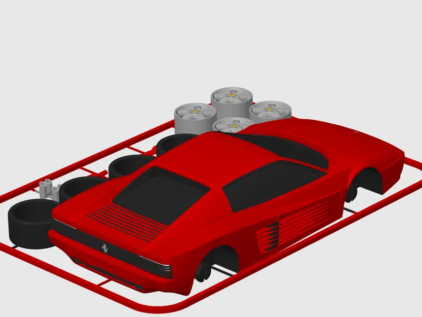 Mô hình Ferrari Testarossa Kit Card (phiên bản phim Miami Vice và Wolf of Wall Street) - Image 5