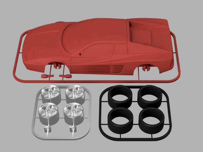 Mô hình Ferrari Testarossa Kit Card (phiên bản phim Miami Vice và Wolf of Wall Street) - Image 8