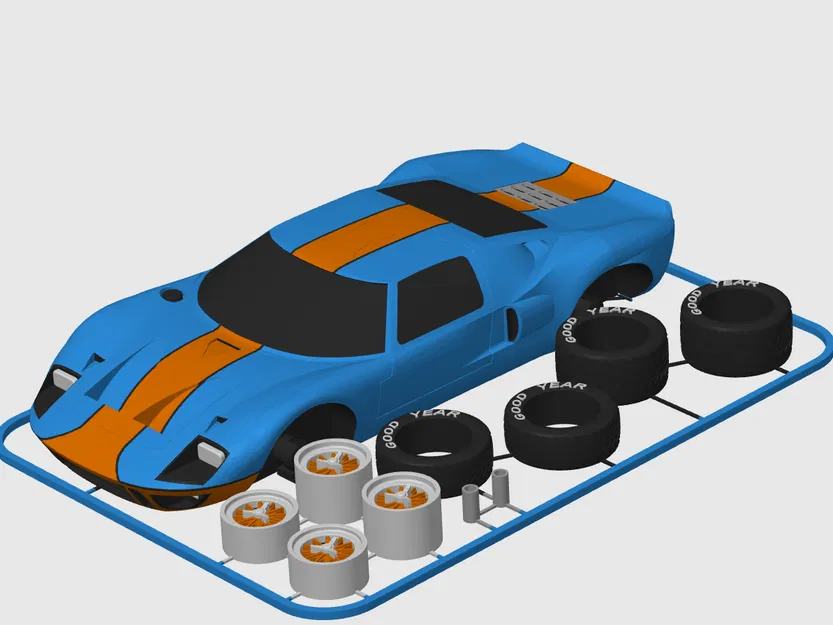 Mô hình Ford GT 40 (Le Mans) Kit Card (Tỷ lệ 1:24) - Image 7