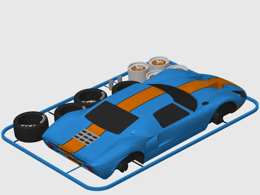Mô hình Ford GT 40 (Le Mans) Kit Card (Tỷ lệ 1:24) - Image 8