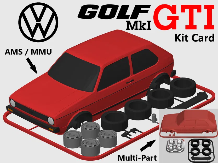 Mô hình Kit Card xe Volkswagen Golf GTI (Mk 1) - Image 1