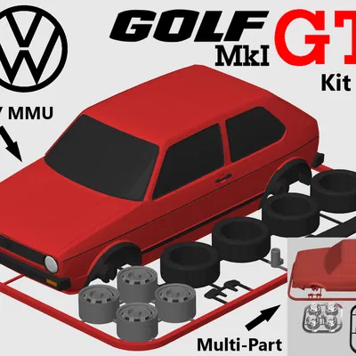 Mô hình Kit Card xe Volkswagen Golf GTI (Mk 1)