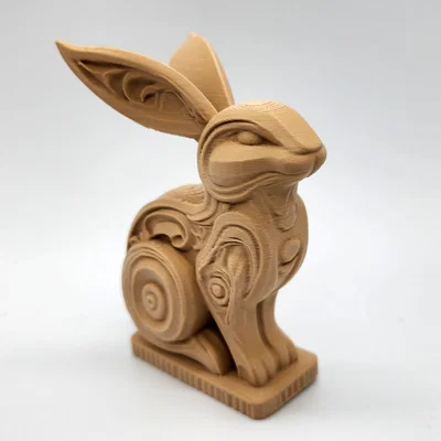 Tượng chú thỏ gỗ điêu khắc #2