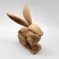 Tượng chú thỏ gỗ điêu khắc #2 - Thumbnail 3