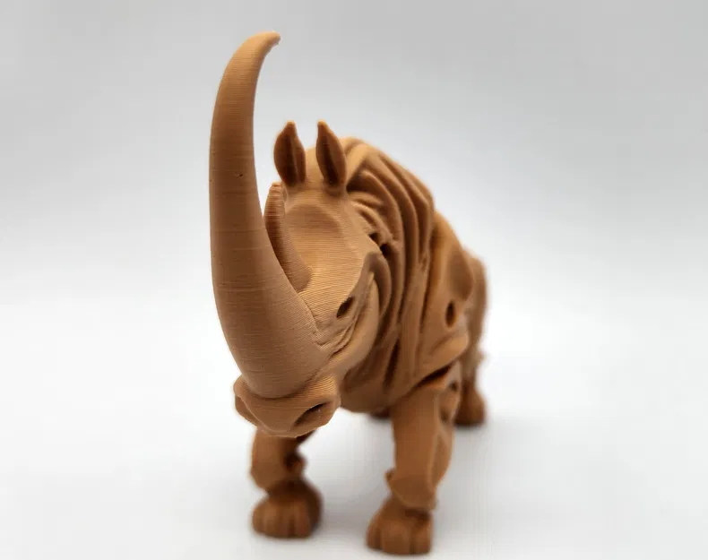 Mô hình Tê giác lông mượt phong cách chạm khắc gỗ - Image 4