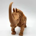 Mô hình Tê giác lông mượt phong cách chạm khắc gỗ - Thumbnail 4