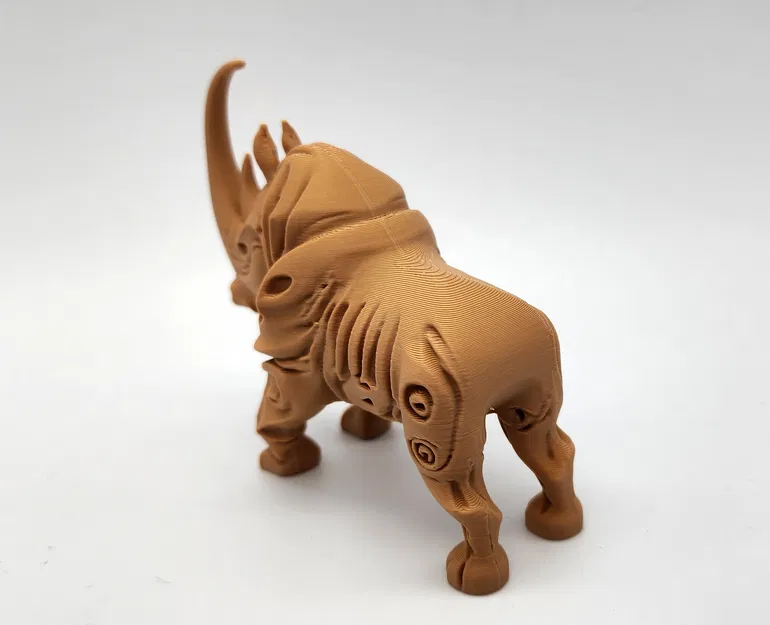 Mô hình Tê giác lông mượt phong cách chạm khắc gỗ - Image 5