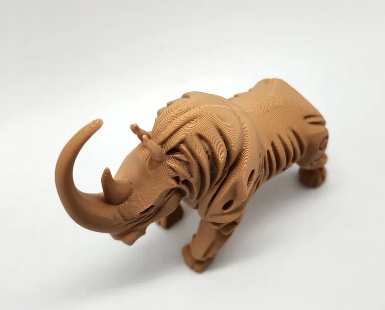 Mô hình Tê giác lông mượt phong cách chạm khắc gỗ - Image 6