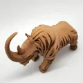 Mô hình Tê giác lông mượt phong cách chạm khắc gỗ - Thumbnail 6