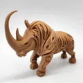 Mô hình Tê giác lông mượt phong cách chạm khắc gỗ - Thumbnail 7