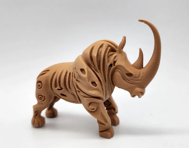 Mô hình Tê giác lông mượt phong cách chạm khắc gỗ - Image 8