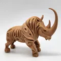 Mô hình Tê giác lông mượt phong cách chạm khắc gỗ - Thumbnail 8