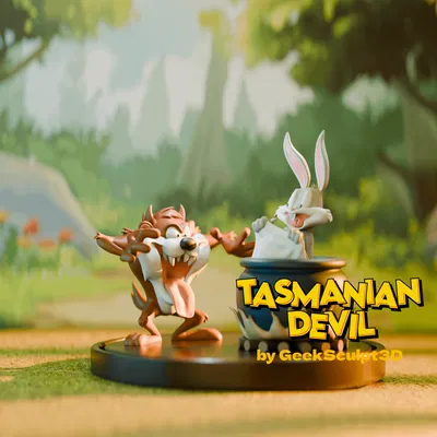 Mô hình điêu khắc Taz & Bugs Bunny
