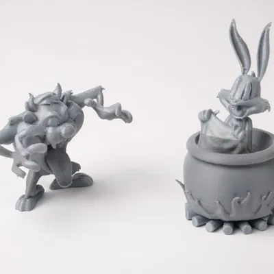 Mô hình điêu khắc Taz & Bugs Bunny