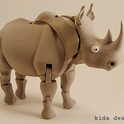 Tê giác khớp nối (Articulated Rhino) - In nguyên khối
