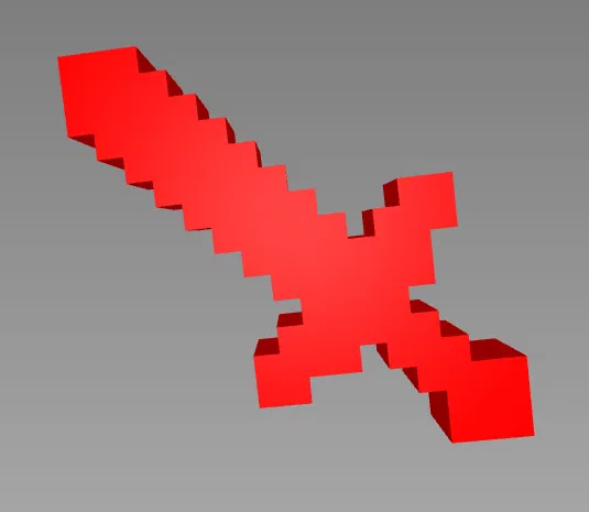 Mô hình hạt charm kiếm Minecraft 3D - Phụ kiện in 3D độc đáo - Image 1