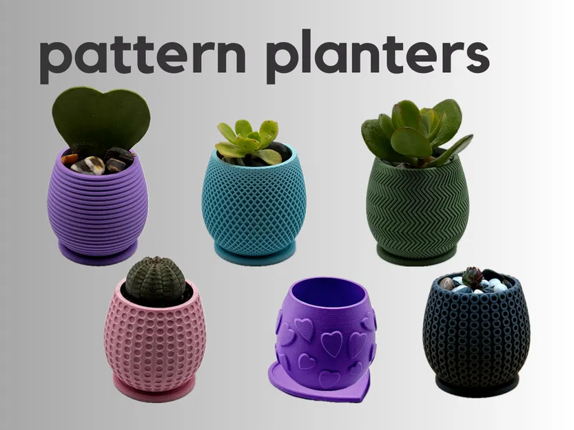 Bộ sưu tập 6 chậu cây họa tiết trang trí đẹp mắt - Image 1