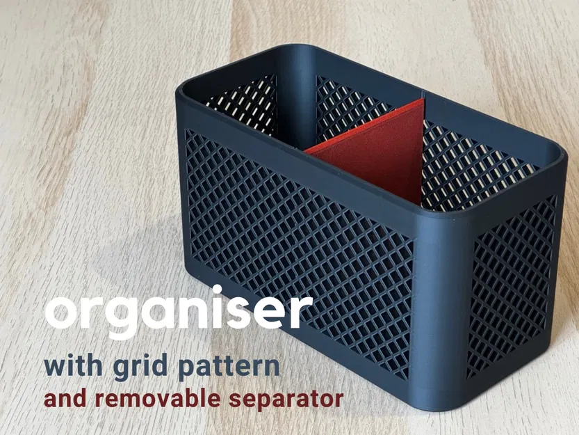 Hộp đựng đồ họa tiết lưới có vách ngăn tháo rời - Image 1