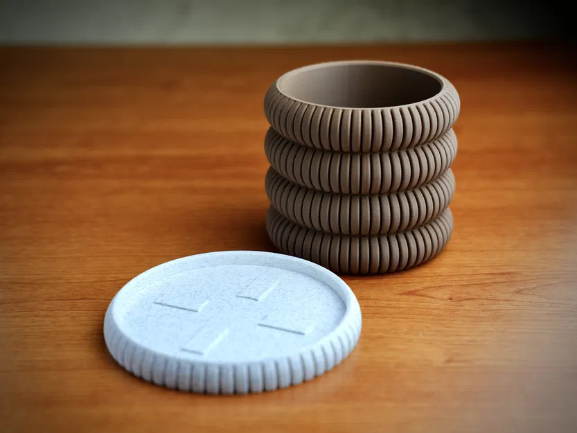 Chậu cây có gân (ribbed planter) · kèm đĩa lót - Image 2