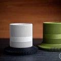 Chậu trồng cây kèm đĩa lót có vân - Thumbnail 3