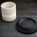 Chậu trồng cây kèm đĩa lót có vân - Thumbnail 6