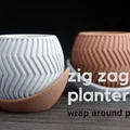 Chậu cây zig zag kèm đĩa hứng nước bao quanh - Thumbnail 1