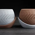 Chậu cây zig zag kèm đĩa hứng nước bao quanh - Thumbnail 2