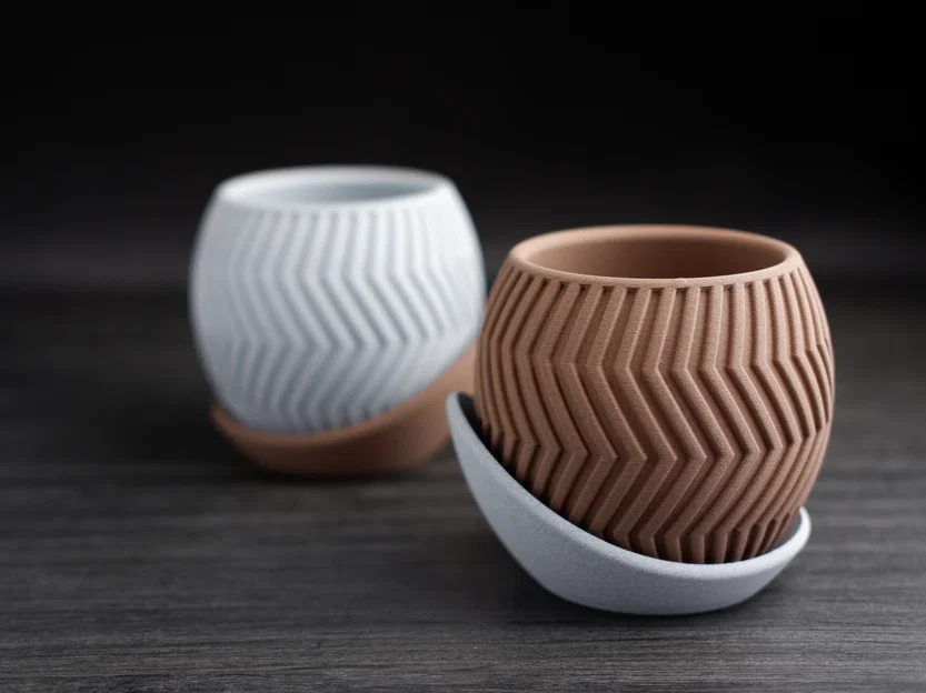 Chậu cây zig zag kèm đĩa hứng nước bao quanh - Image 5
